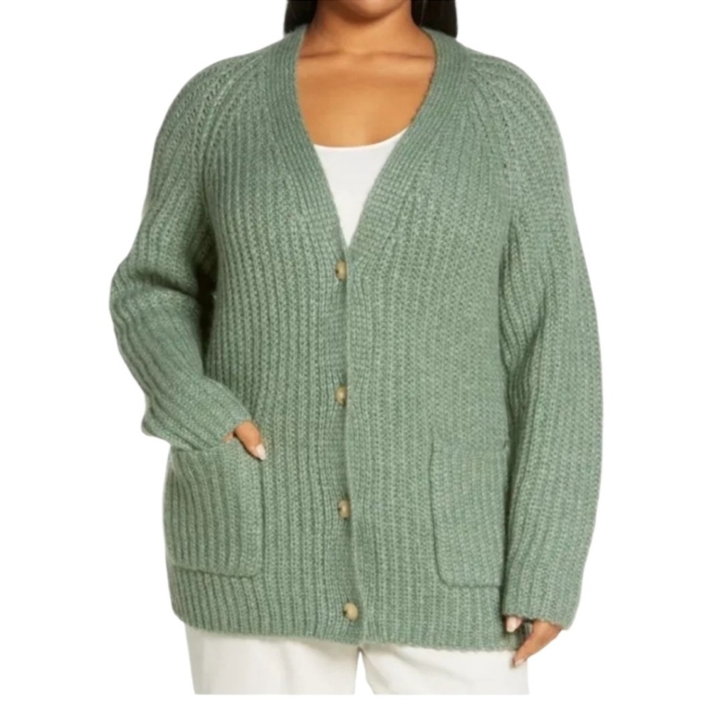 NWT Vince Button-Front Oversized Ribbed Cardigan Size 3X